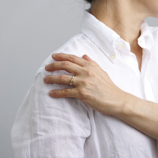 Le voyage  ピンクグレーのローズカットダイアのリング