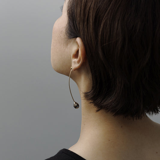 Drawing  南洋バロックパールとブラウンダイアモンドの2wayピアス(片耳)